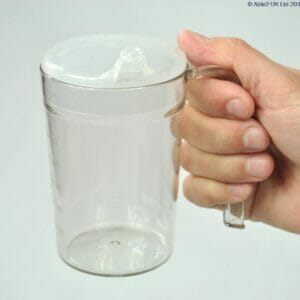 Clear Drinking Cup with handle & 2 lids